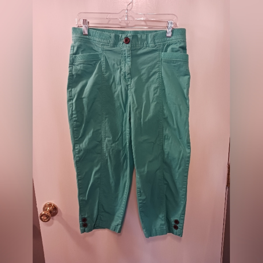 Kim Rogers Ladies Size 10 Teal Capris Pre-worn.